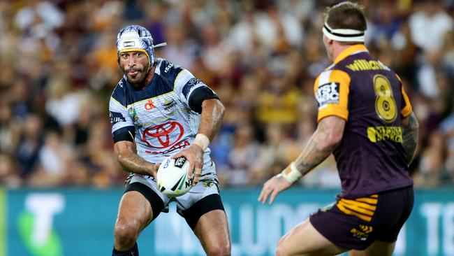 Johnathan Thurston of the Cowboys during the NRL match between the Brisbane Broncos and the North Queensland Cowboys. Pic Darren England