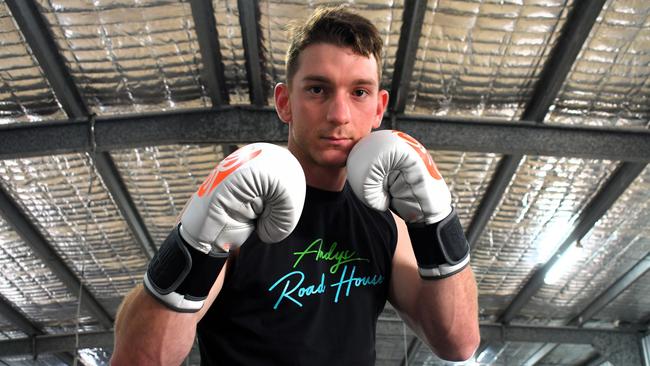 They breed them tough in Hinchinbrook and brawling Bambaroo boxer Caden Russo is no exception to the rule with five fights under his belt since turning professional less than a year ago. The Herbert River canefarmer is taking on Queensland champion Ken Aitken in the televised Premiere Boxing Series at the Mansfield Tavern in Brisbane on October 12. Picture: Cameron Bates