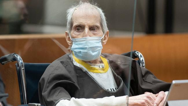 Robert Durst in court in Los Angeles on Thursday. Picture: AFP