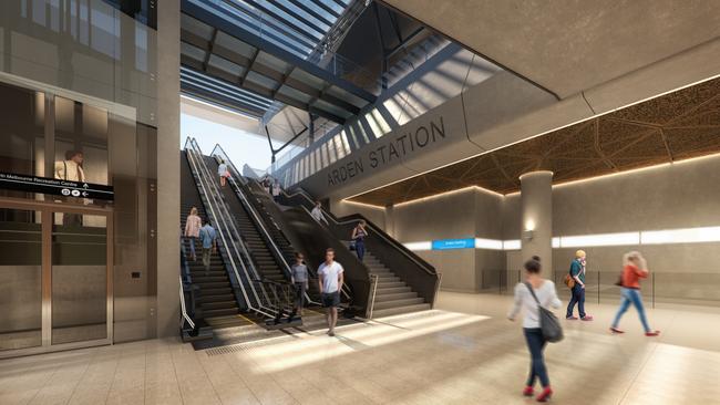 An artist’s impression of Arden Station once the Metro Tunnel project is completed.s