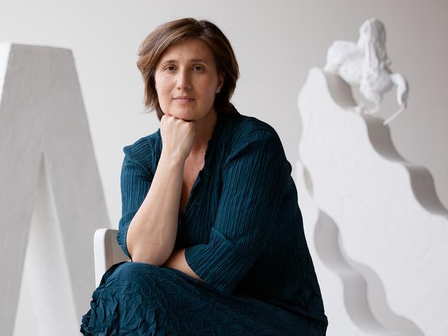 Sculptor Nina Sanadze in her Maribyrnong studio in Melbourne, Vic. Photograph taken on the 9th of January 2025 by Louis Trerise.