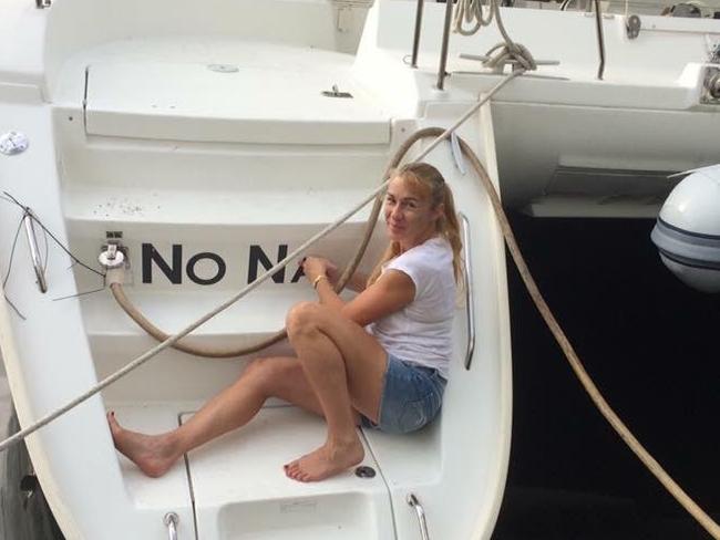 Yvette Nikolic onboard the newly purchased yacht No Name, which was renamed Shenanigans.