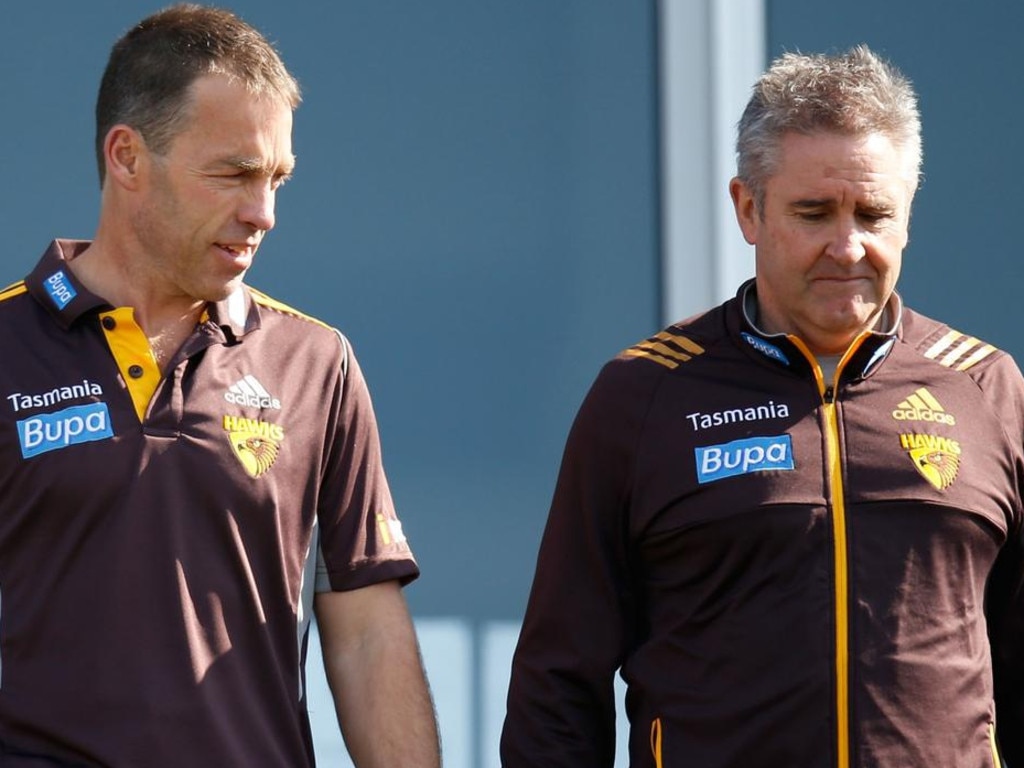 Alastair Clarkson and Chris Fagan during their time at Hawthorn.