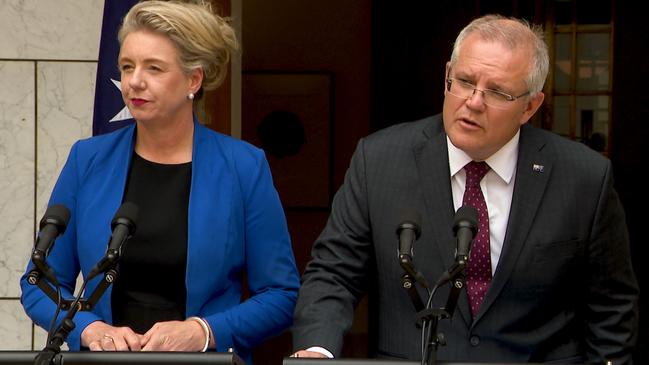 A bigger problem is Prime Minister Scott Morrison’s blind loyalty [to Bridget McKenzie] despite mounting evidence of wrongdoing. Picture: AAP Image/Marc Tewksbury