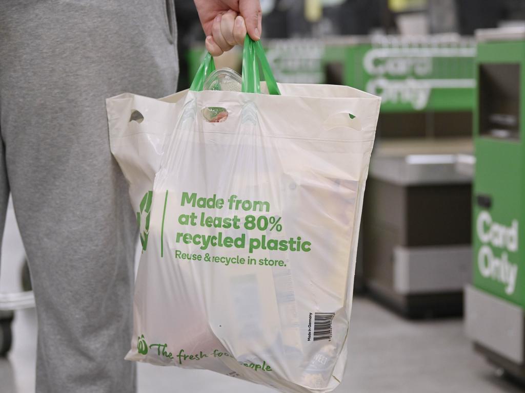 The 15c reusable bags will be phased out across South Australia and the Northern Territory starting Wednesday. Picture: Woolworths