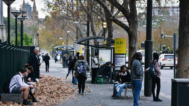 The area around Parliament and Adelaide Railway Station is ground zero for anti-social behaviour, city workers say. Picture: Brenton Edwards