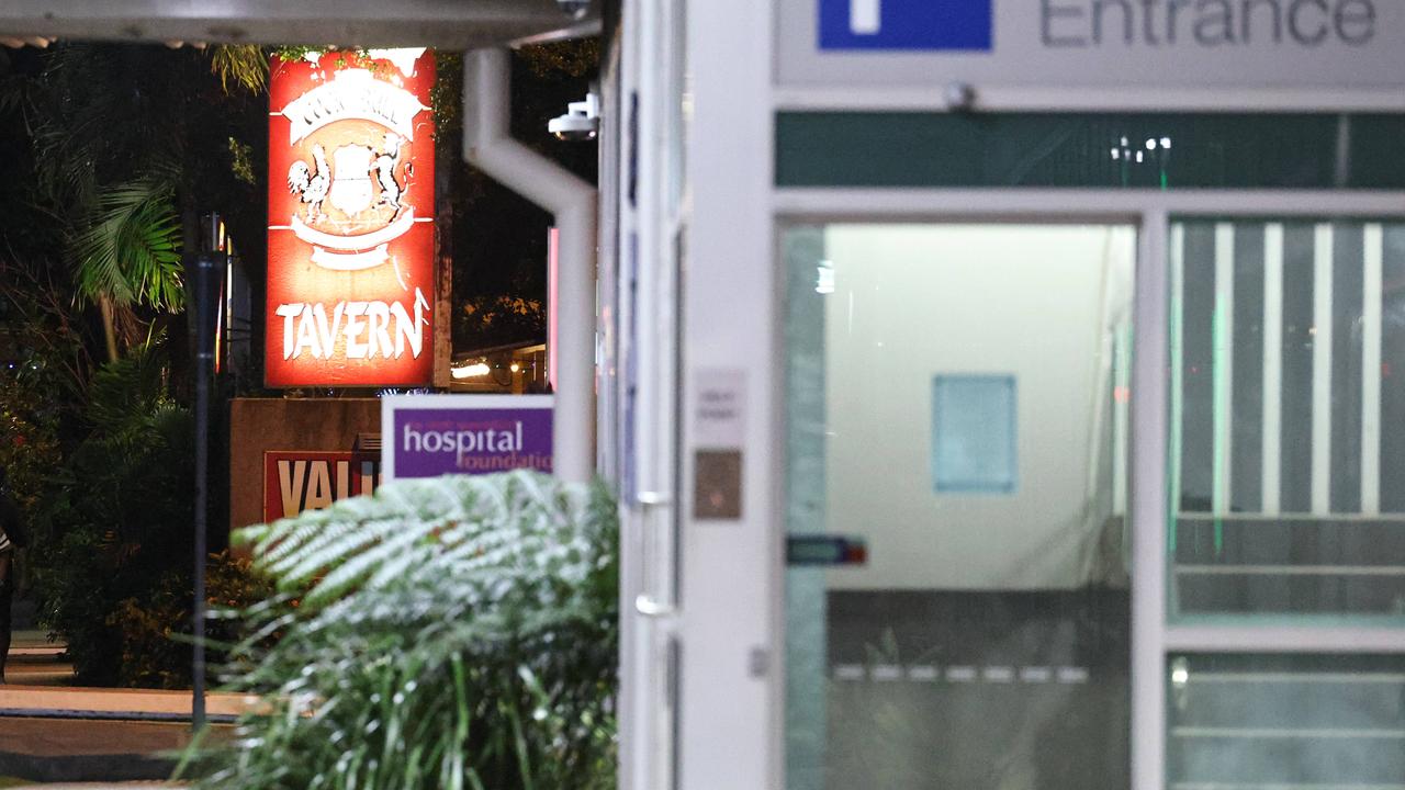 Nurse assaulted outside hospital as security watches. Picture: Brendan Radke