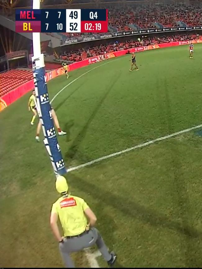 Lever took the mark before crossing the line.