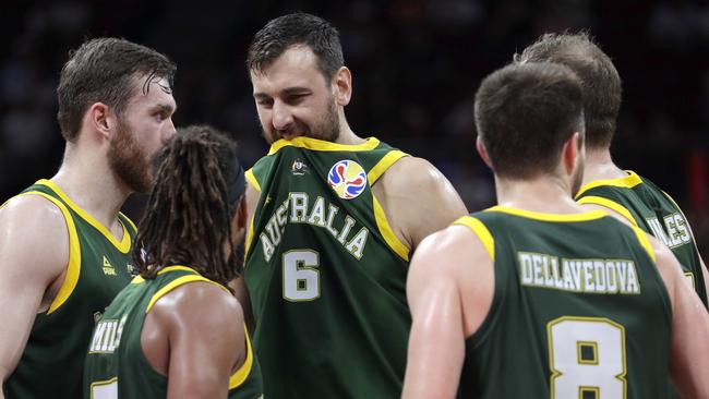 Australia’s Andrew Bogut during the semi-final loss to Spain. Picture: AP