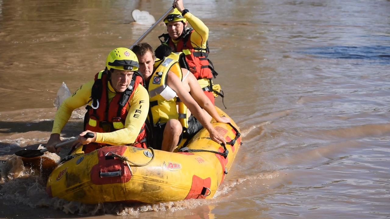 The swift water rescue at Dalby. Picture: Glenn Hurse/Severe Weather Australia