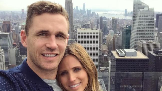 Joel Selwood and Brit Davis in New York. Instagram