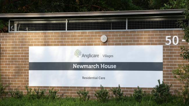 Nine staff and residents at Anglicare’s Newmarch House have tested positive. Picture: Jonathan Ng