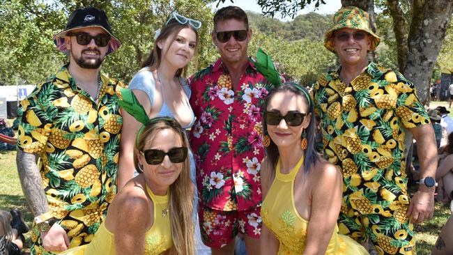 Racquel, Lisa, Chloe, Aaron, Troy and Reilly at the Big Pineapple Music Festival 2024.