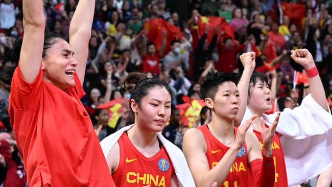 China’s bench erupts.