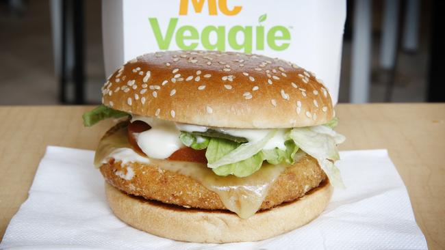 McDonald’s McVeggie Burger which was launched earlier this month. Picture: David Caird