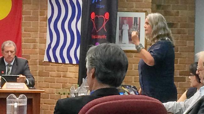 DEBATE: Cr Vanessa Ekins speaking in Lismore City Council's chamber. Picture: Alison Paterson