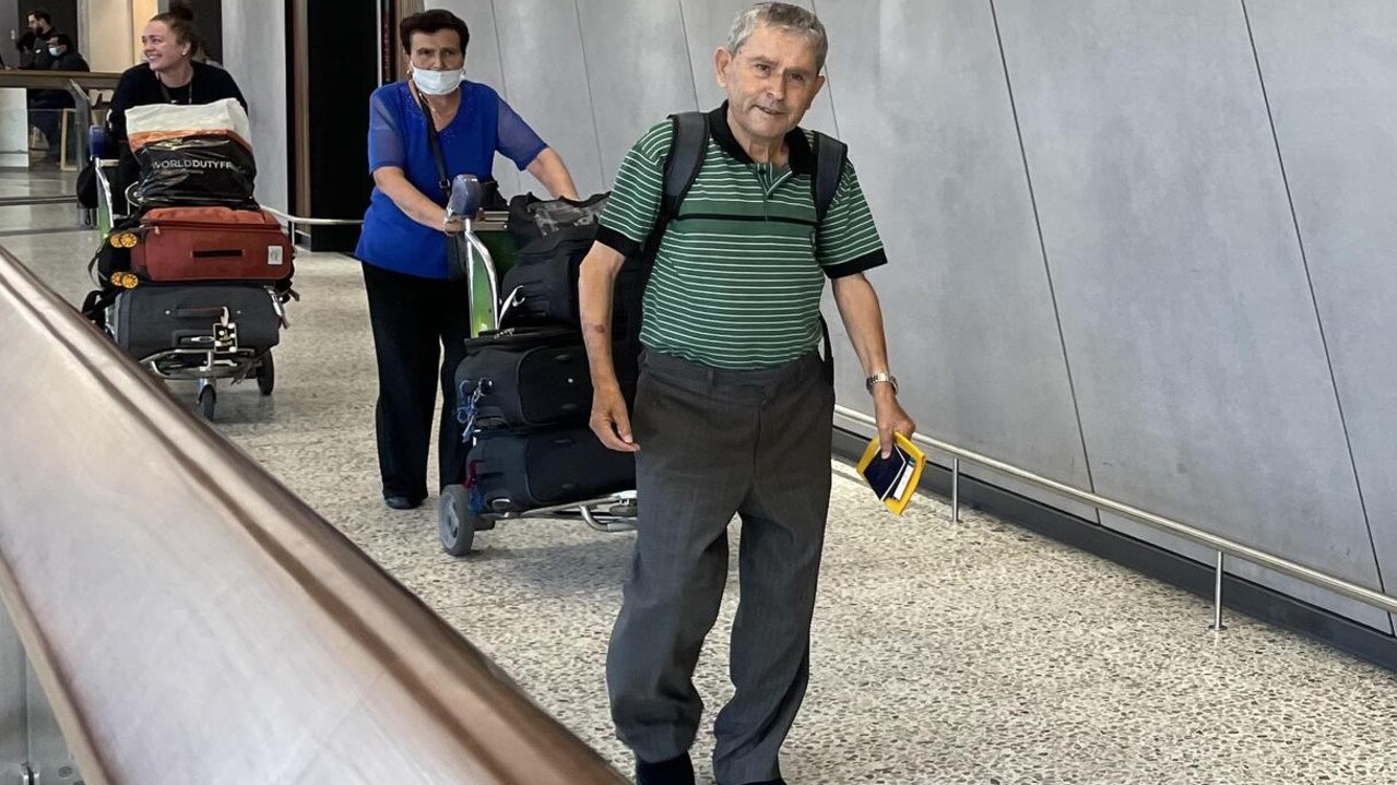 Paul and Georgina Markoski (78 and 82 years old, respectively) finally arrived home in Melbourne on Wednesday after days of delay due to their Jetstar flight cancellation. Picture: Supplied