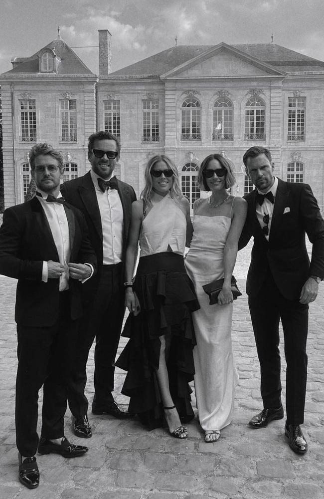 TV director Mackenzie Hunkin, right, with his wife Louise Roe and other guests at the Musee Rodin. Picture: Instagram