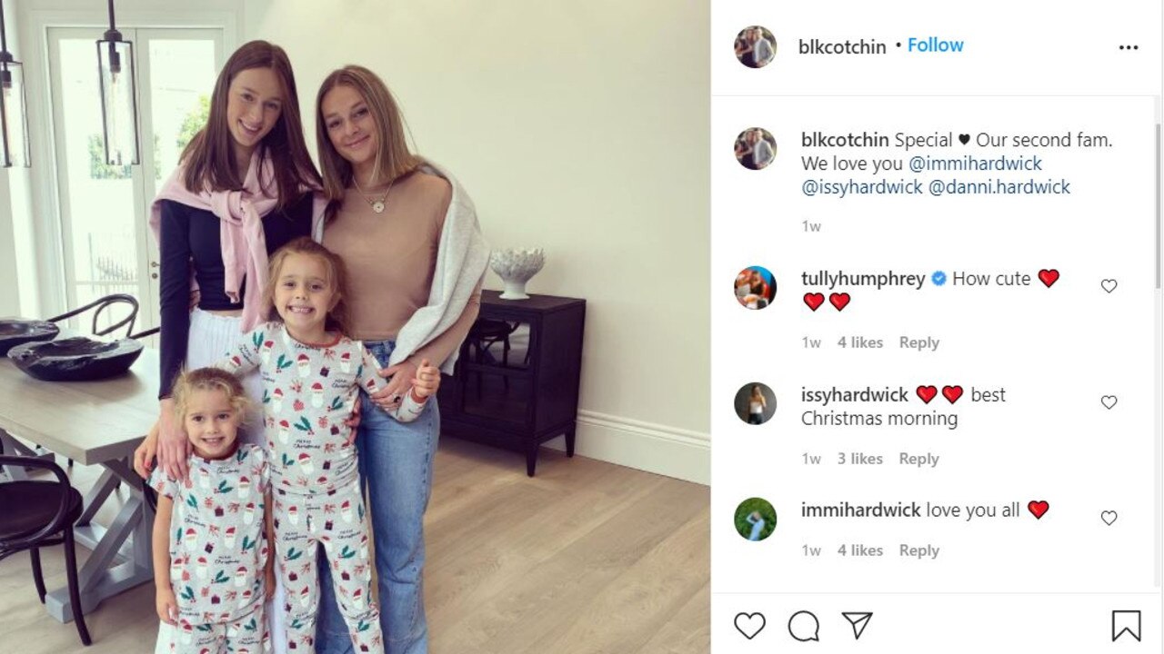 Brooke Cotchin's Instagram post after Christmas with the Hardwick girls.