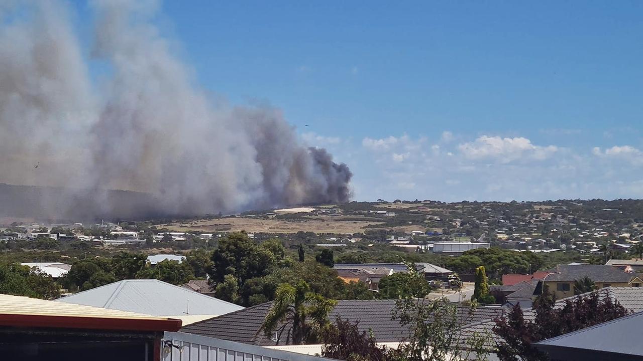 An emergency fire warning was issued for the uncontrolled blaze threatening homes and assets near Port Lincoln on the Eyre Peninsula. Picture:Supplied