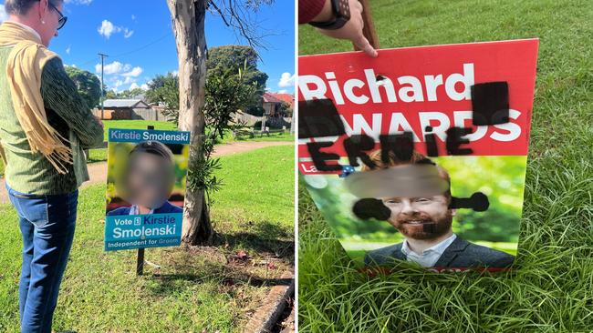 Vandalism of corflutes, Toowoomba election.