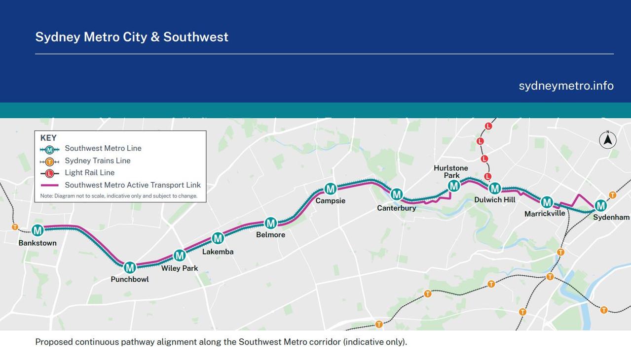A map of the Southwest Metro and the adjacent Active Transport Link.
