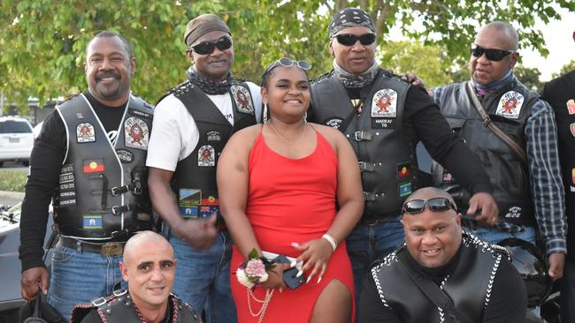 The Murries on Bikes proudly escorted Georgia Parter to the Mackay Northern Beaches State High School formal, on Saturday October 17. Picture: Zizi Averill