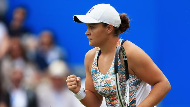 Ash Barty claimed her first top 20 scalp.