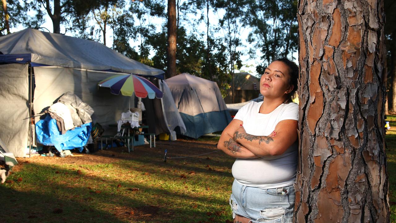 Joval Bennett and her children were living next door to the Rothwell Community Centre in the Moreton Bay region. They were provided emergency accommodation last April. Picture: David Clark