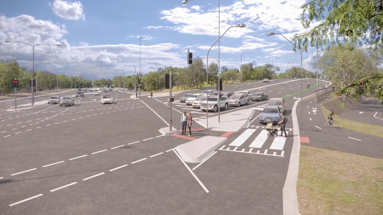 Improved pedestrian crossings and bike paths are part of the design. Picture: Supplied.