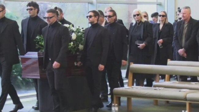 The Funeral of former Fremantle player Cam McCarthy . Picture 9 News