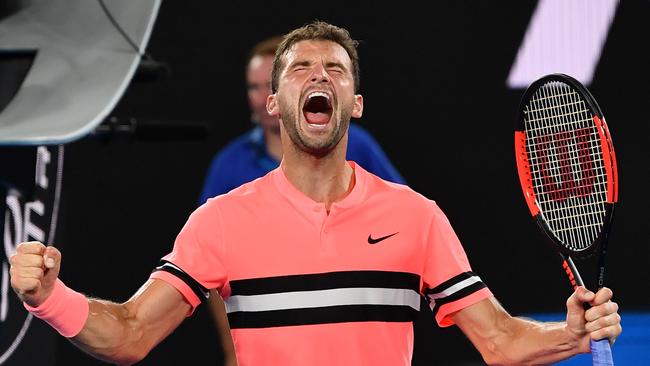 Bulgaria's Grigor Dimitrov could meet Australia’s Nick Kyrgios in the fourth round of the Australian Open. Photo: AFP