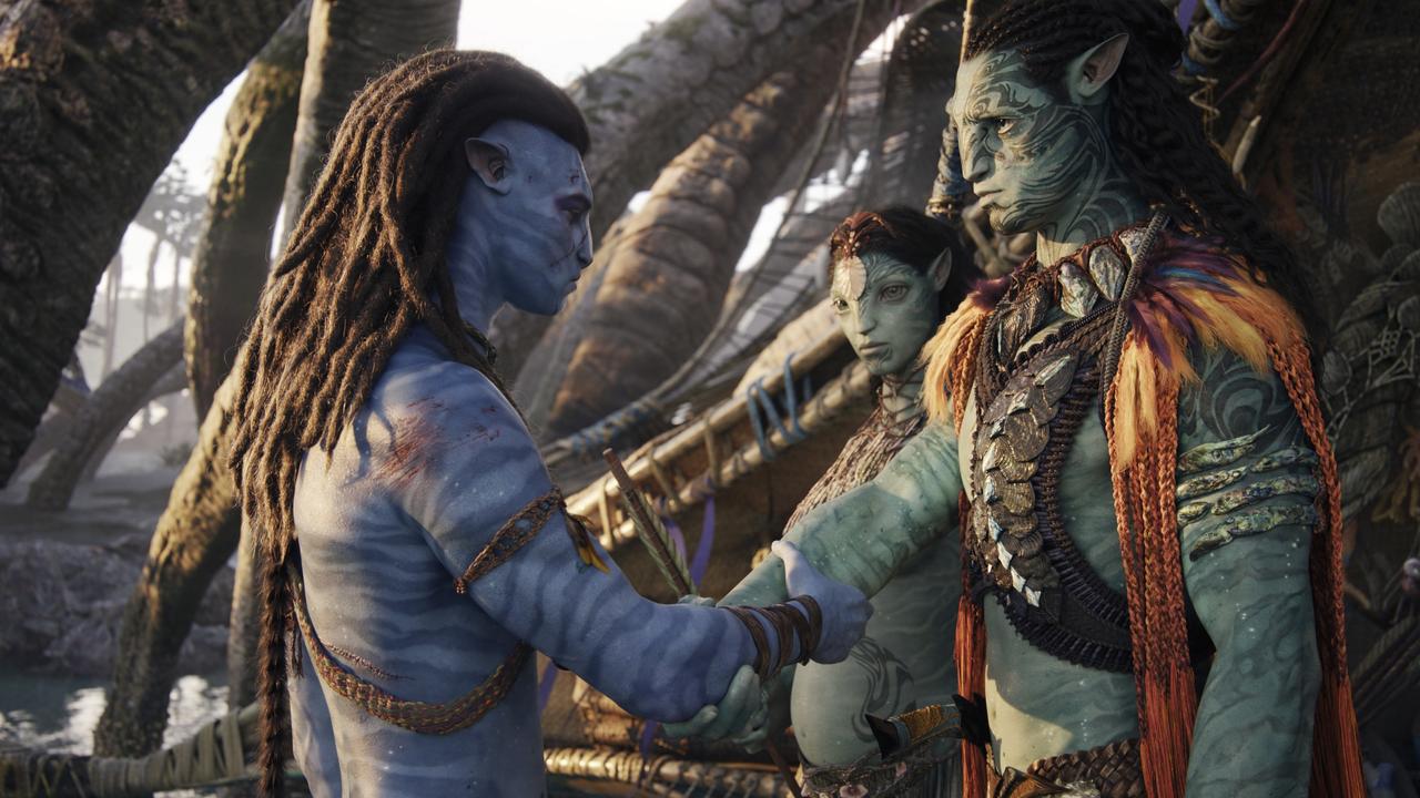 Jake Sully, Ronal, and Tonowari in 20th Century Studios' AVATAR: THE WAY OF WATER. Picture: Supplied