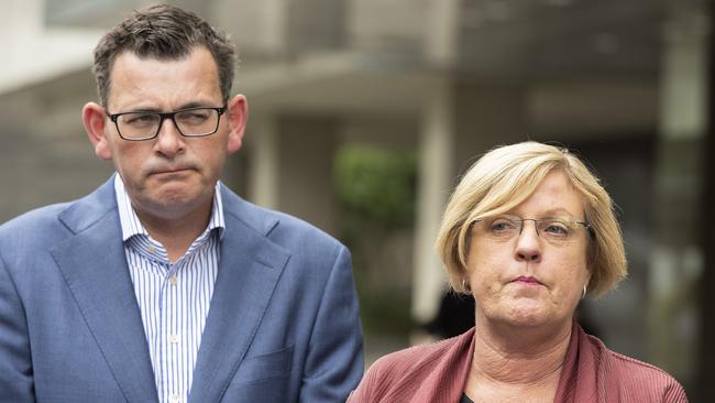 Water Minister Lisa Neville with Victorian Premier Daniel Andrews. Picture: Ellen Smith/AAP