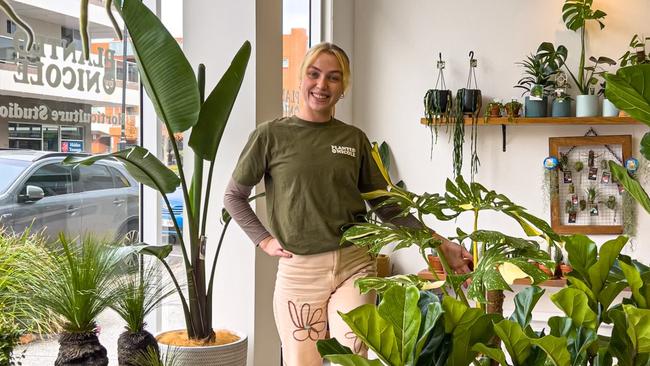 Nicole Dykes at her Mawson Lakes plant store. Picture: Supplied