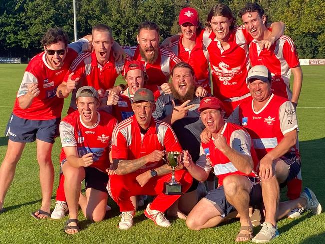 Gisborne celebrates its GDCA premiership.