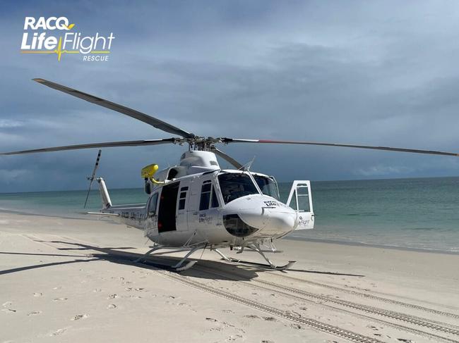 RACQ LifeFlight, beach, generic, K'gari, rescue. Image credit:  RACQ LifeFlight.