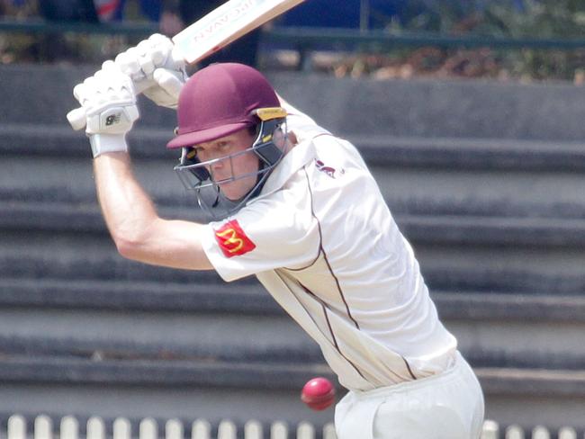 CBX / NORTH SHORE TIMES / AAP Gordon Captain Tym Crawford in action in the match against Bankstown Bulldogs at Chatswood ovalSATURDAY 7TH DECEMBER  2019 Second day of grade one cricket , Bankstown Bulldogs V Gordon at Chatswood ovalAAP IMAGE / MARK SCOTT)