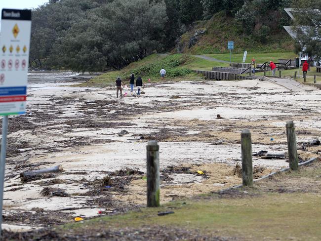 Debris covers Town Beach in Port Macquarie after the Saturday night storm / Picture: Nathan Edwards