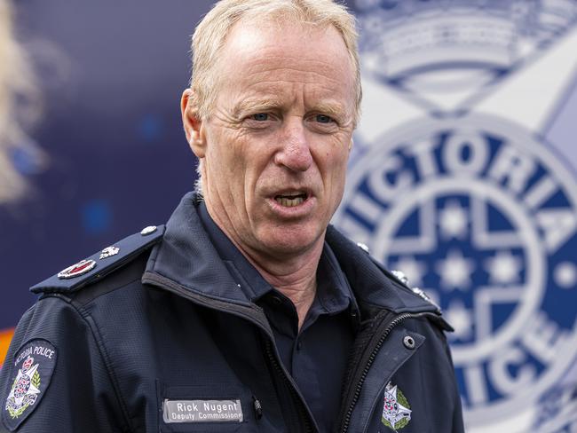 MELBOURNE, AUSTRALIA - NewsWire Photos SEPTEMBER 10, 2021:  Victoria Police Deputy Commissioner Rick Nugent speaks to the media during a press conference at a vehicle checkpoint in Kilmore, Melbourne, Victoria. Picture: NCA NewsWire / Daniel Pockett