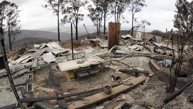 The ruins of Brian and Moiree Naylor’s property outside Kinglake after Black Saturday.