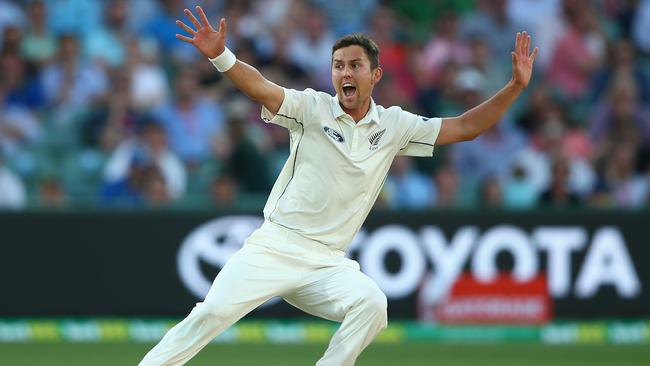 New Zealand’s Trent Boult already has experience bowling with a pink ball.