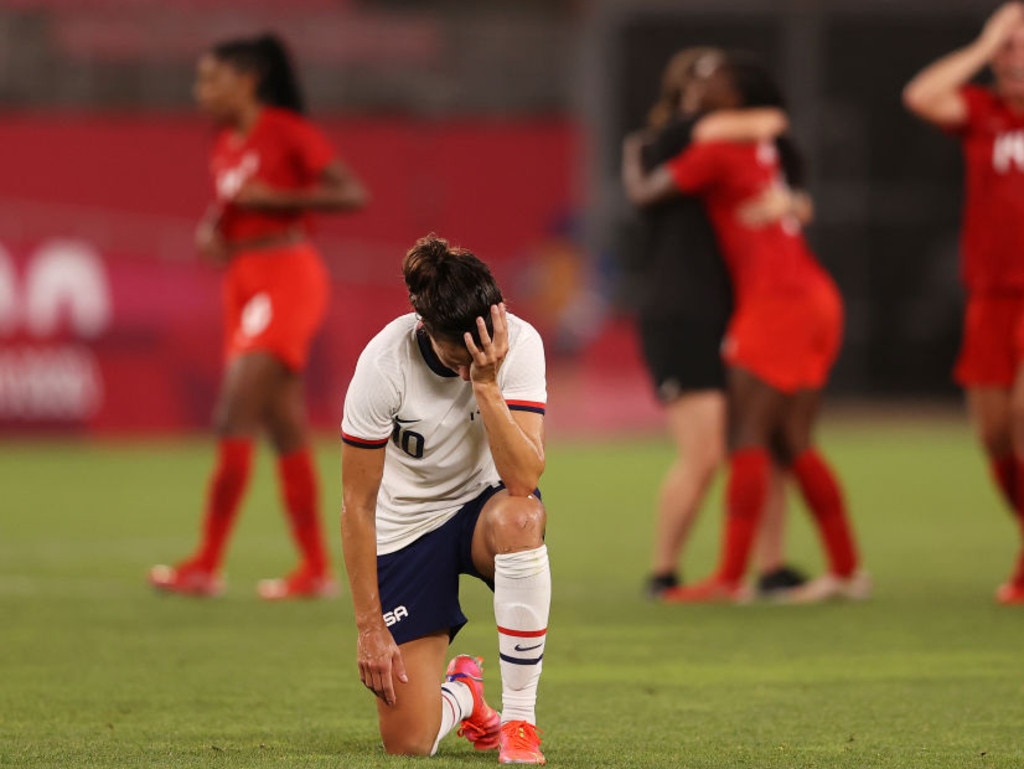 US player Carli Lloyd was clearly devastated following the defeat. Picture: Francois Nel/Getty Images