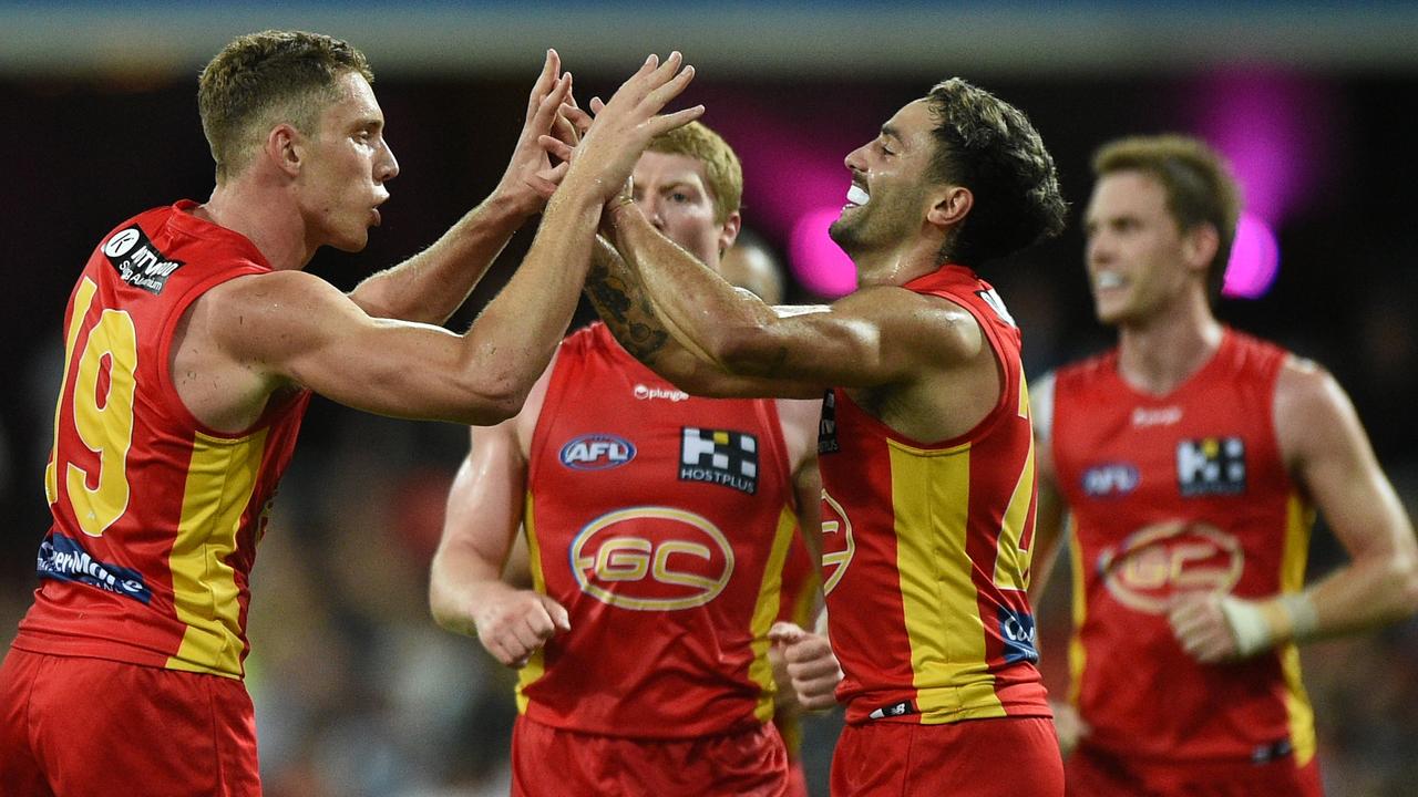 Josh Corbett capped off Izak Rankine’s brilliant run with a goal. Picture: Matt Roberts