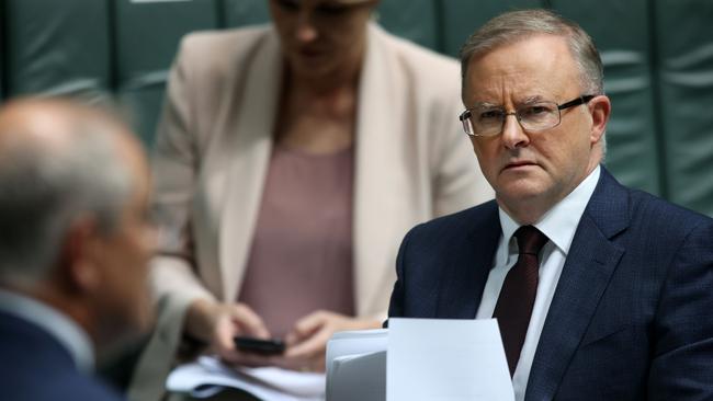 Labor Leader Anthony Albanese has blamed the chaos of the aged care sector on the Morrison government. Picture: NCA NewsWire / Gary Ramage