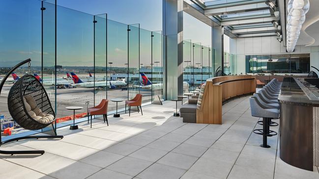 Terrace at the Delta Sky Club, Los Angeles International Airport.