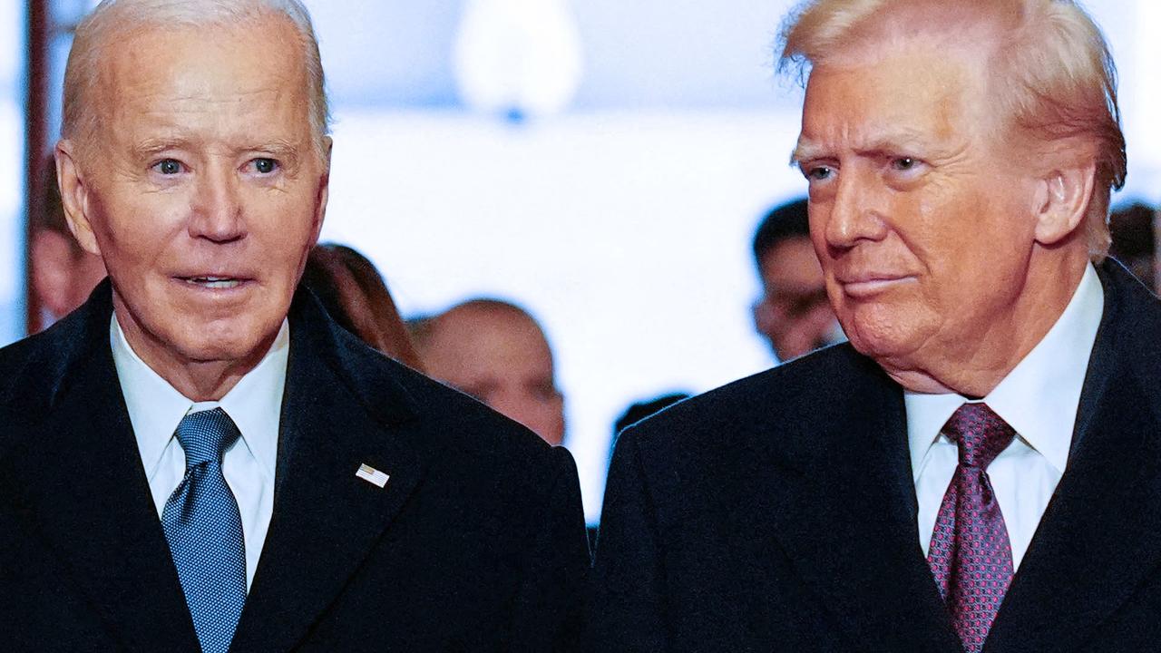 Joe Biden and Donald Trump on the day of the latter’s inauguration. The bitter foes managed to be polite to each other. Picture: Melina Mara/AFP