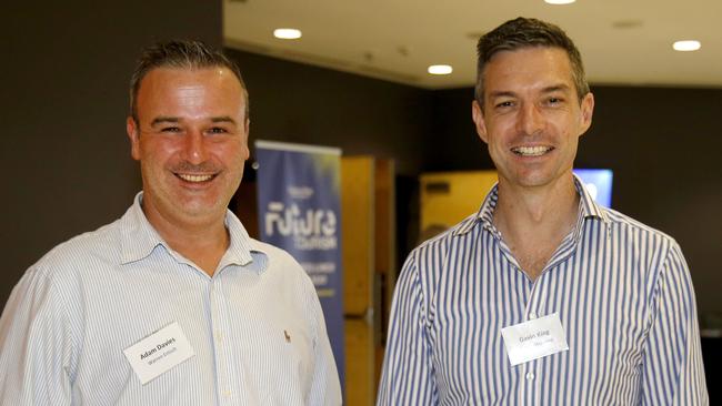 Adam Davies (left) and former Cairns MP Gavin King at the Future Tourism lunch at the Cairns Convention Centre.