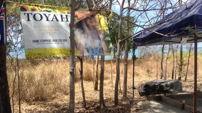 The banner at the Wangetti Beach memorial torn down by vandals on Saturday. Picture: WAYNE 'PRONG' TRIMBLE