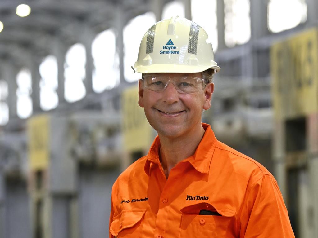 23/1/2023: Rio Tinto Chief Executive Jakob Stausholm, during a visit to the Boyne Aluminium smelter at Gladstone, QLD, Australia. Stausholm inspected the No.3 Pot Line at  the smelter. pic Lyndon Mechielsen